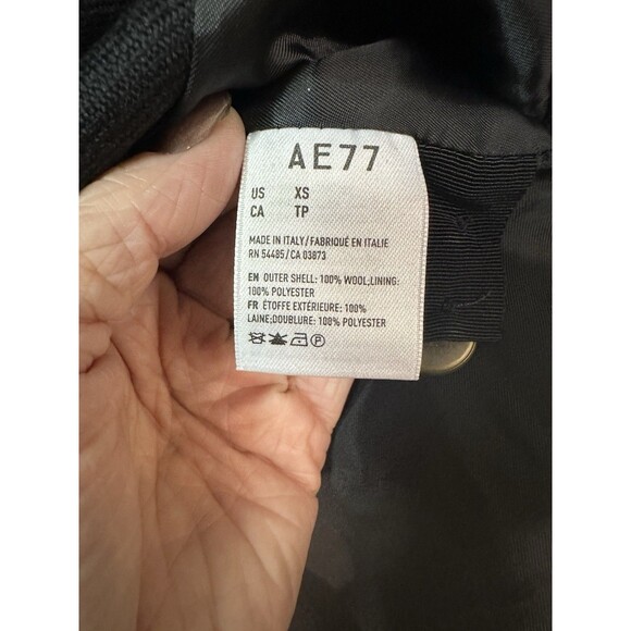 AE77 Blazer Women's Black Size XS Wool Jacket Coat NWOT - Picture 4 of 8